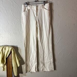 Theory White Trousers with Bi-Stretch Fabric
